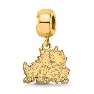 14k Gold Plated Silver Texas Christian University Sm Dangle Bead Charm